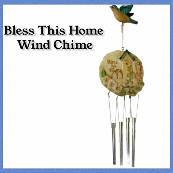 Wind Chimes Bless This Home Bird House Wind Chime - Picture 1 of 9
